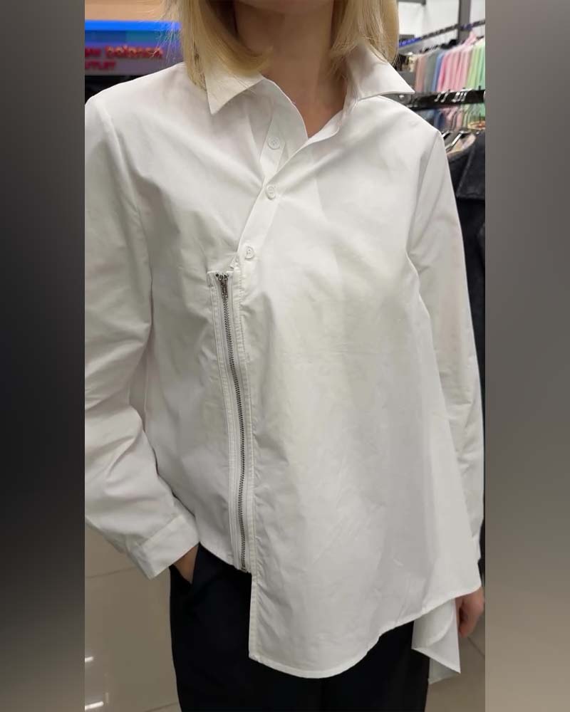 Skjorte Uregelmessig Side Glidelås