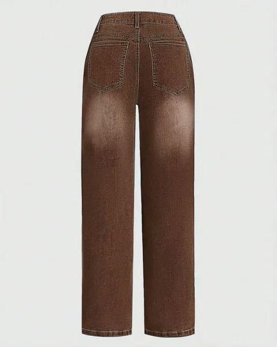 Jeans Multi-Knapp Vasket Løs