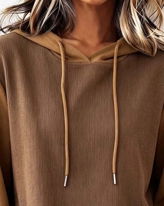 Hoodie Fargeblokk Hetter Asymmetrisk Fall