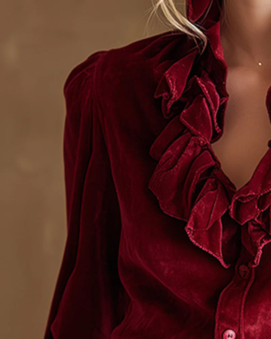 Top Med Volangdetalj Og Pufferm Design