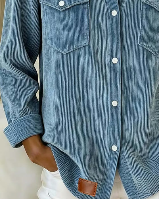 Langermet Skjorte Med Revers Og Knepping