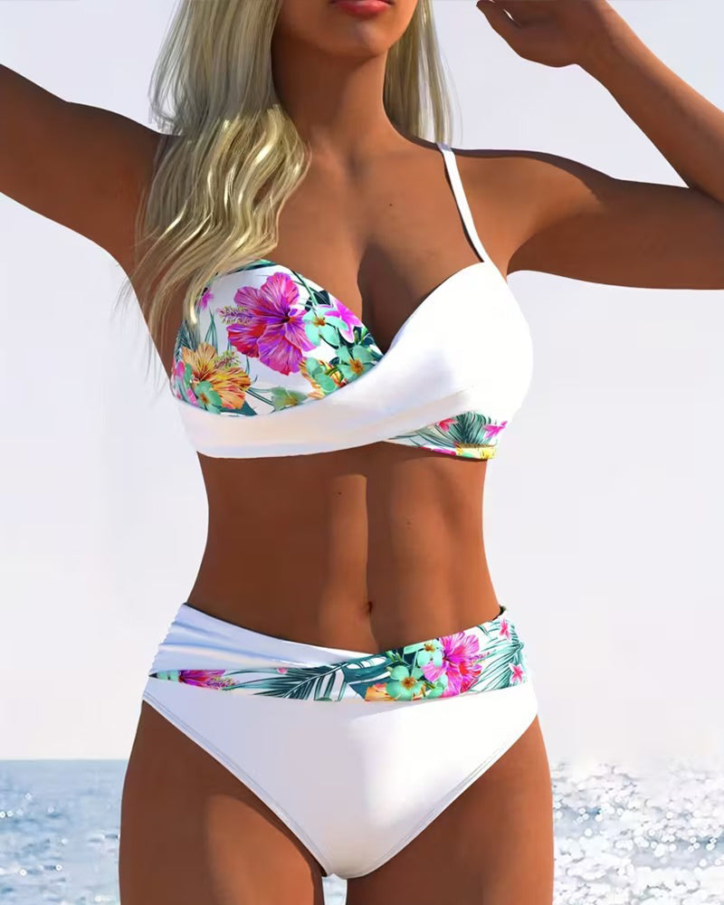 Bikini Bralette Stil Kontrast Trykk