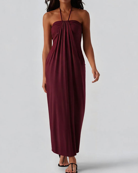 Kjoler Halter Drape Lang