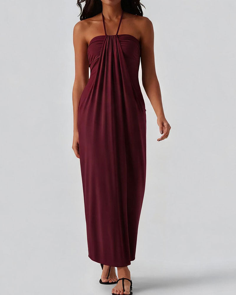 Kjoler Halter Drape Lang