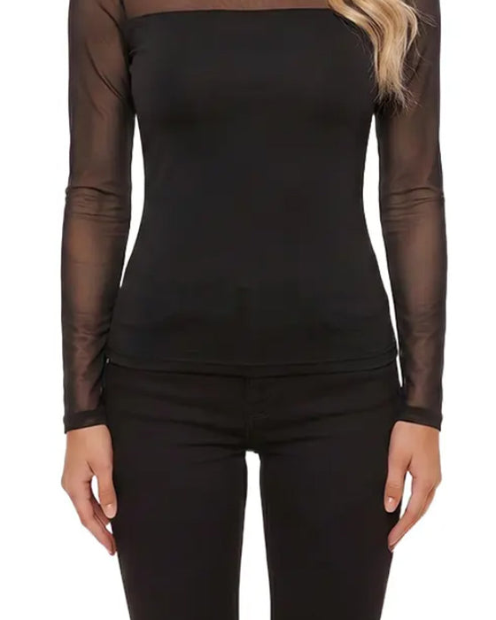 Topp Mesh Tettsittende Lang Erme