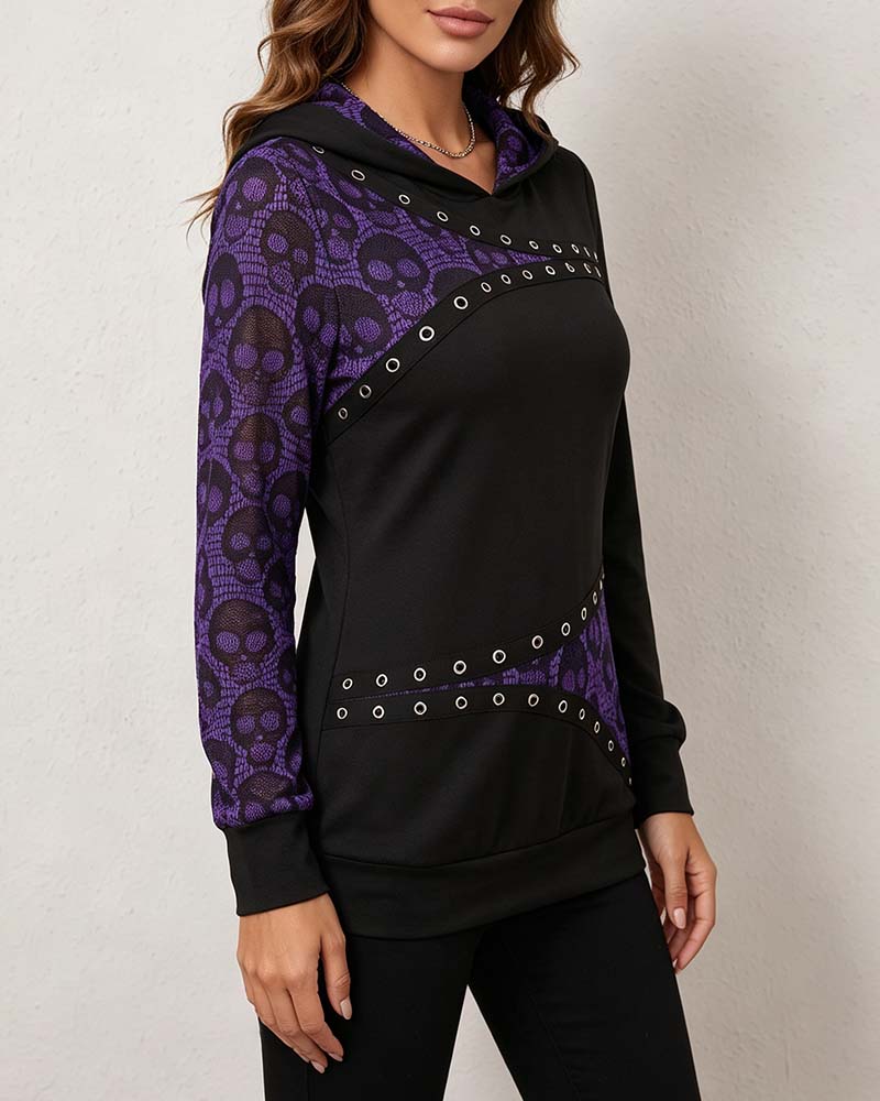 Hoodie Casual Fargeblokk