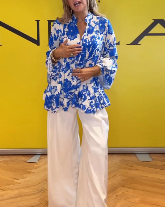 Langermet bluse med fresh print