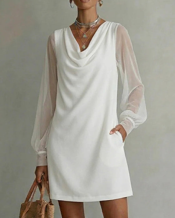 Kjole Pustende Erm Cowl Neck