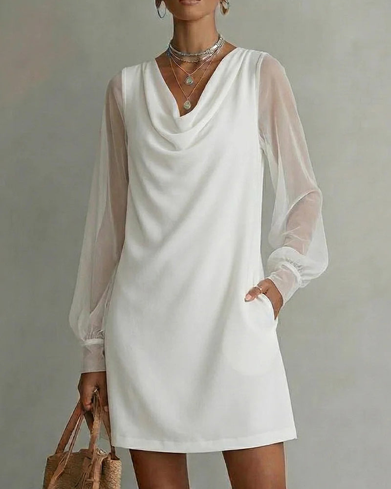 Kjole Pustende Erm Cowl Neck