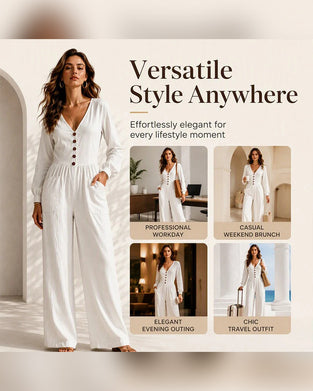 Jumpsuit Casual Lomme Lang Erm
