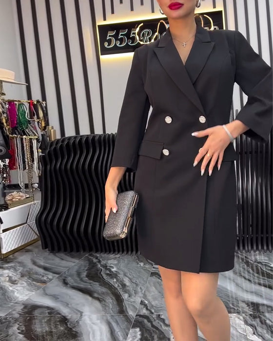 Krage Slips Kjole Dobbelkneppet Dress