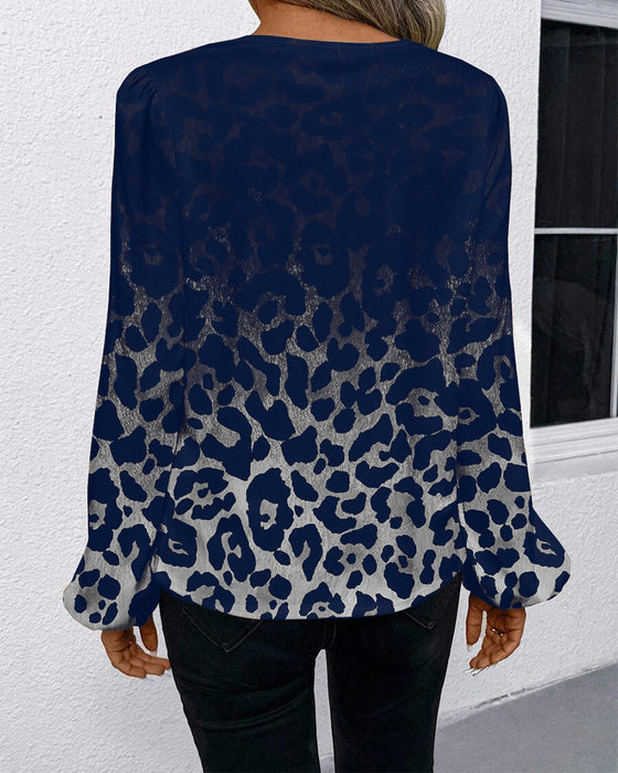 Skjorte Puffermet Gradient Leopardprint