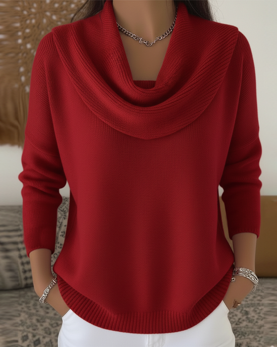 Genser Ensfarget Pile-krage Pullover