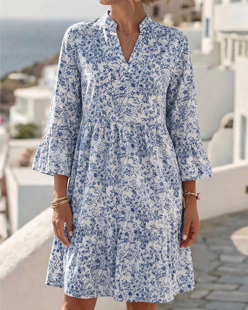 Kjole Blomst V-hals Kake