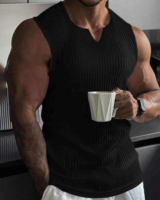 Herrer Tanktopp Ensfarget Sport Avslappnet