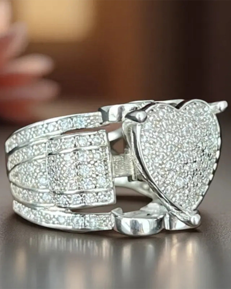 Pave Hjerteformet Ringsett for Kvinner