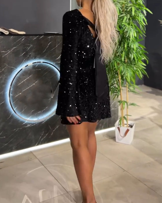 Kjole Paljetter Motemodell Båndstropp