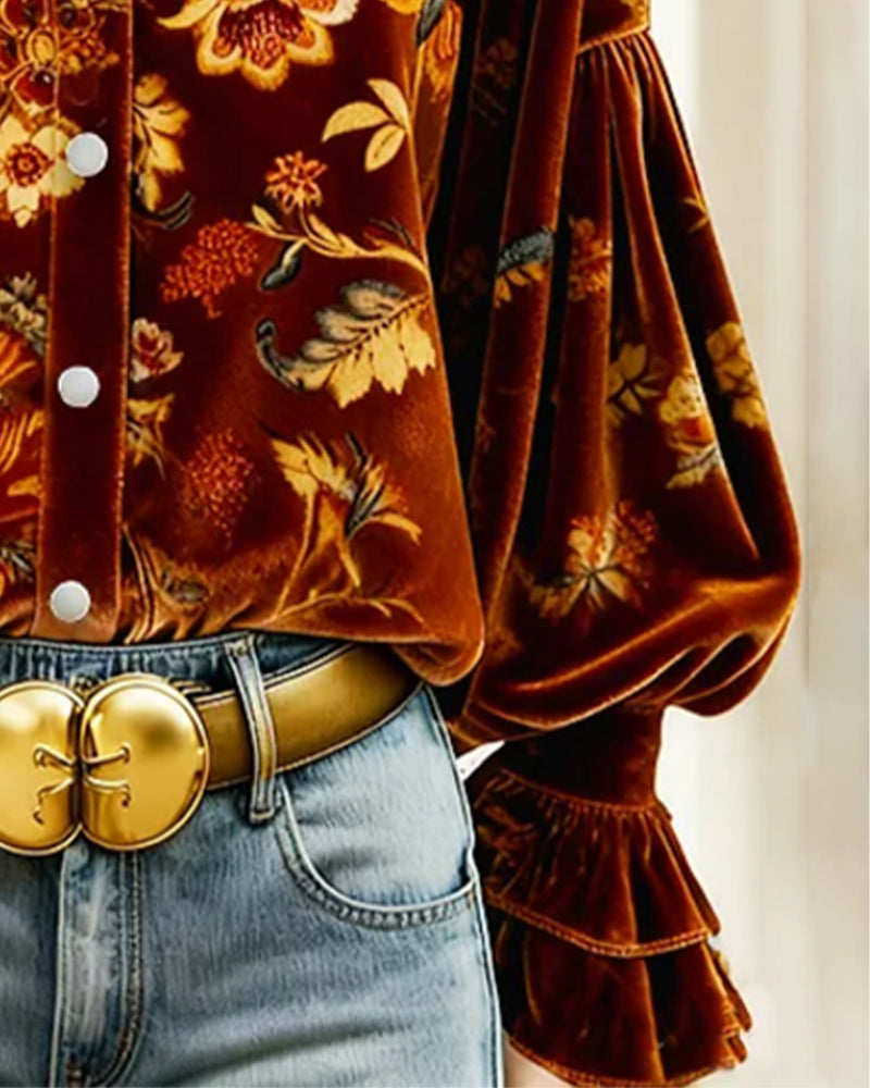 Trykket Skjorte Med Lyktermer