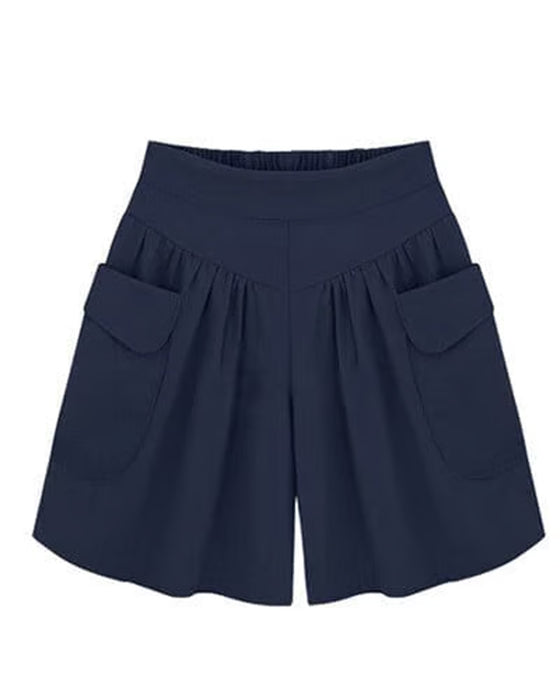 Shorts Løse Høy Midje Slankende