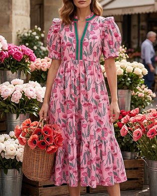 Kjole Høy Midje Trykket