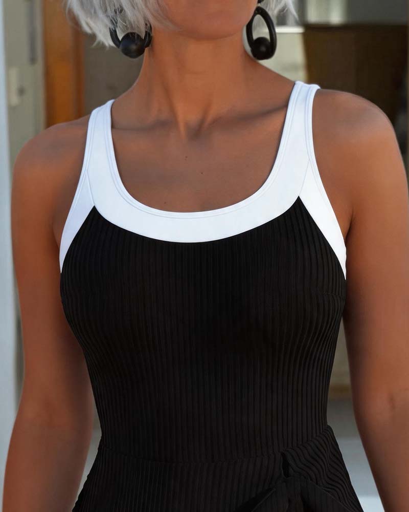 One-Piece Kontrastfarge Striperem
