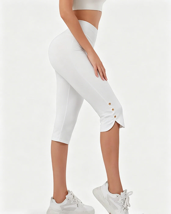 Leggings Ensfarget Slim-Fit Avkortet