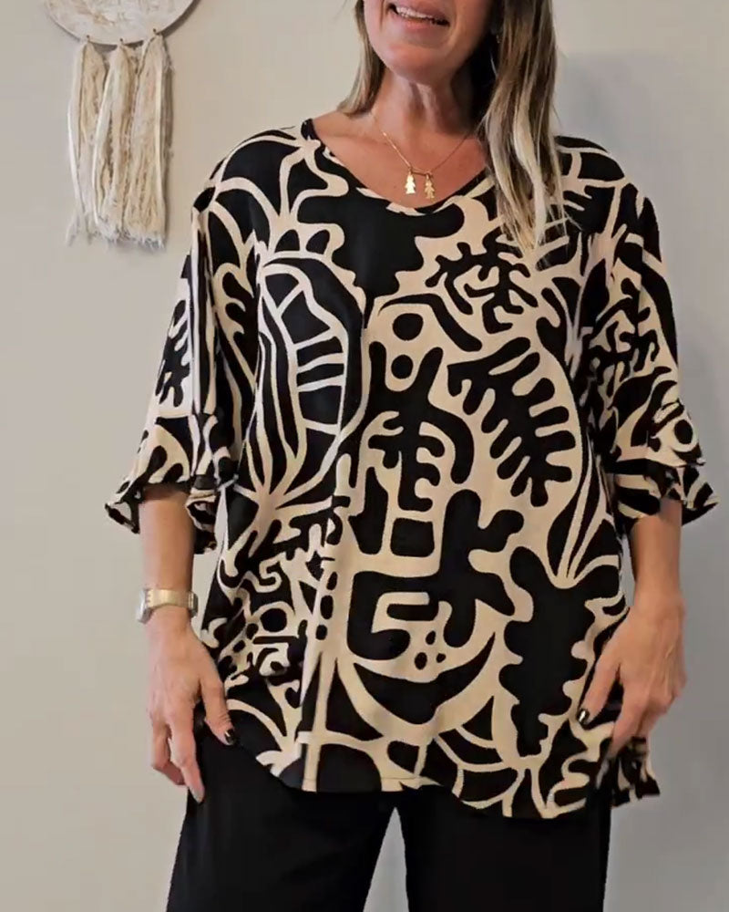 Topp Abstrakt Botanisk Print Løs