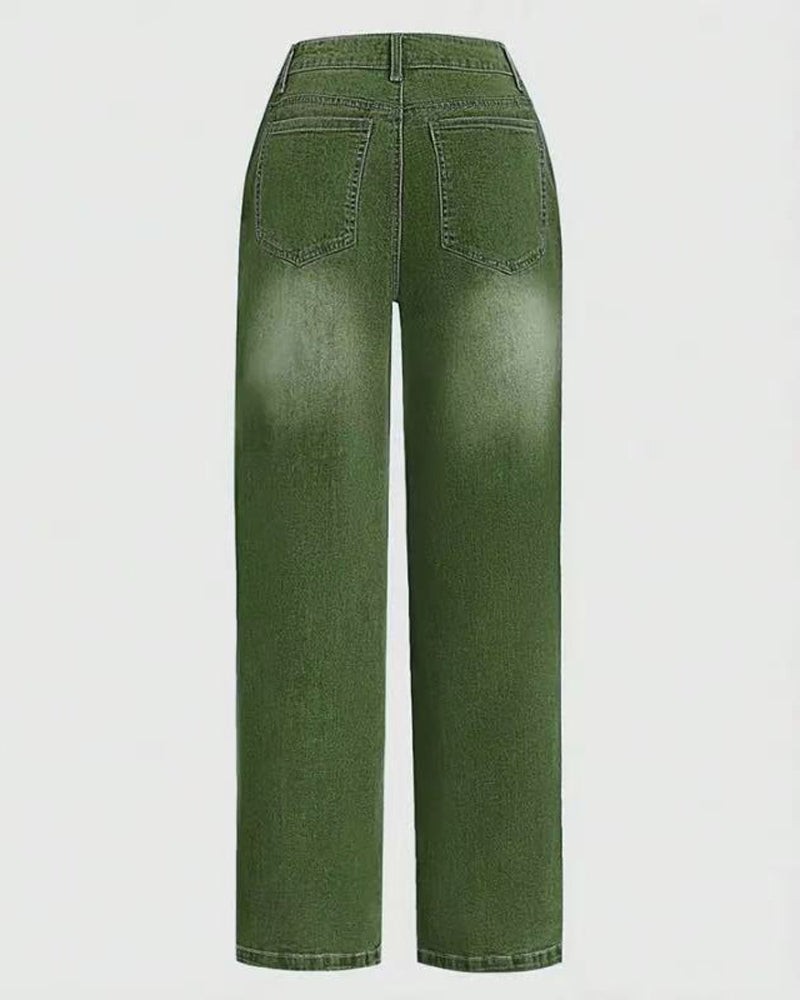 Jeans Multi-Knapp Vasket Løs