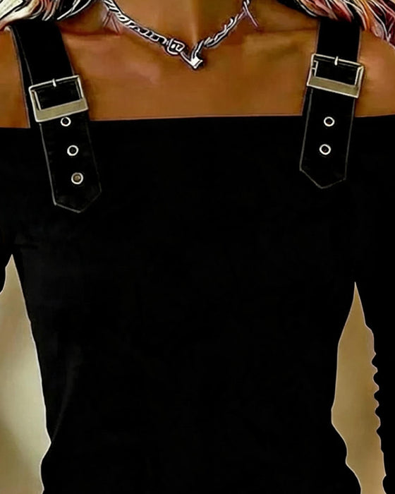 Topp Lang Erme Off-Shoulder Kamisol