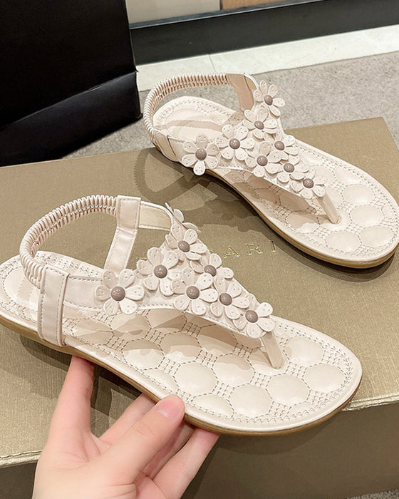 Strandsandaler Med 3D-Blomster