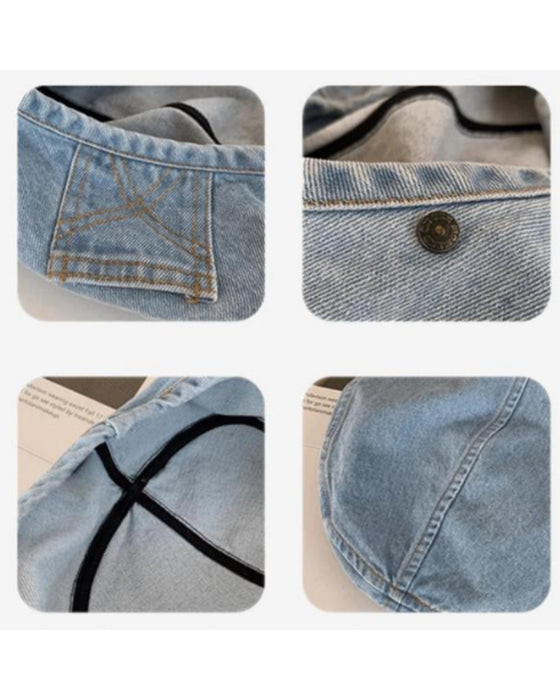 Beret Kvinner Vintage Denim