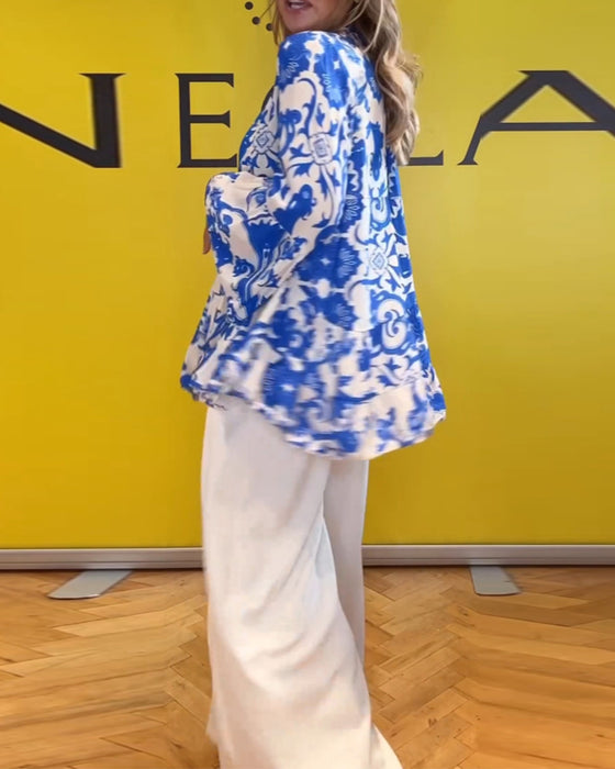 Langermet bluse med fresh print