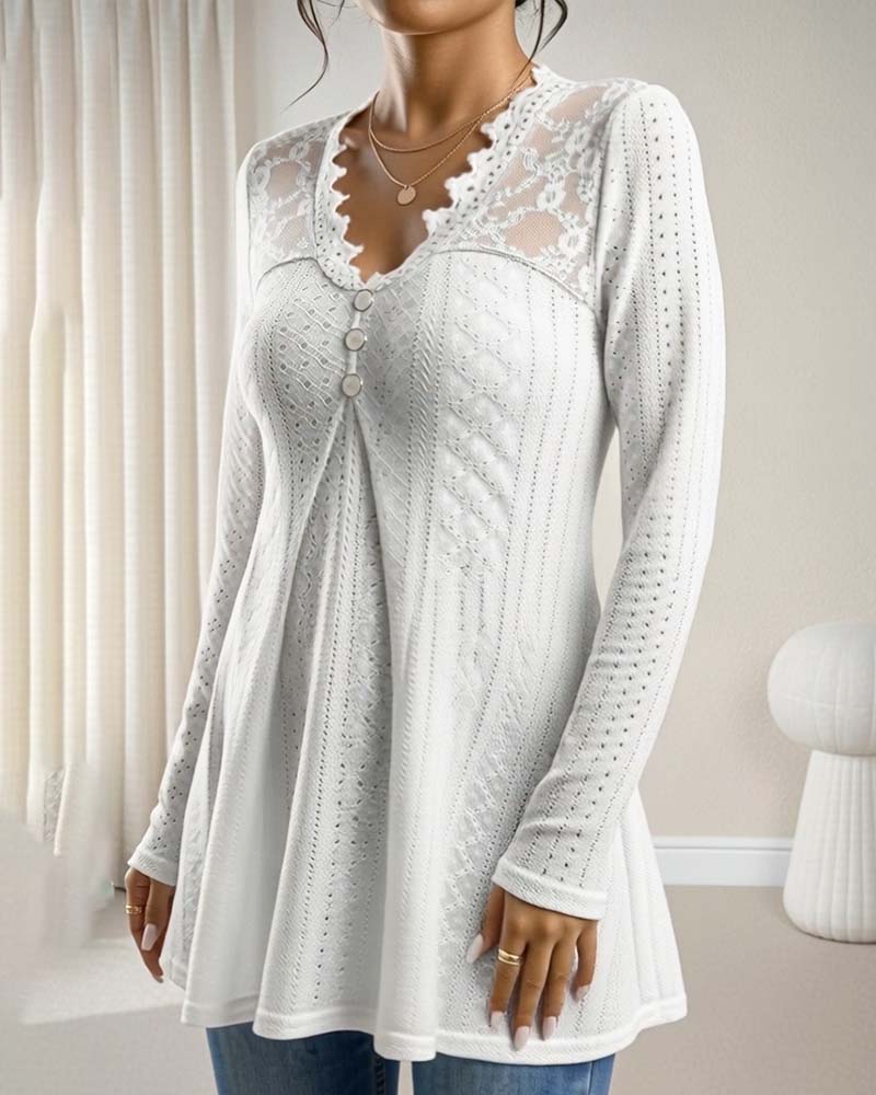 Topp Blonder V-hals Kneppet