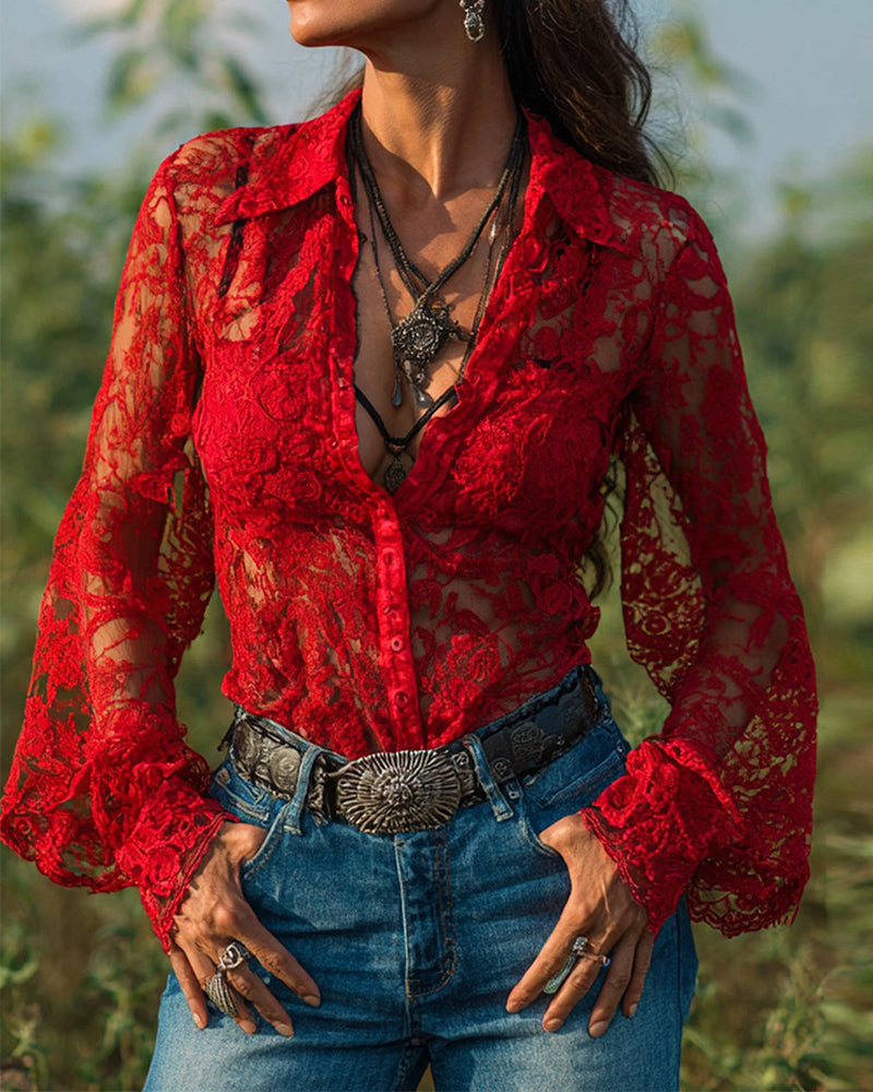 Krage-Skjorte I Enfarge Med Lange Ermer