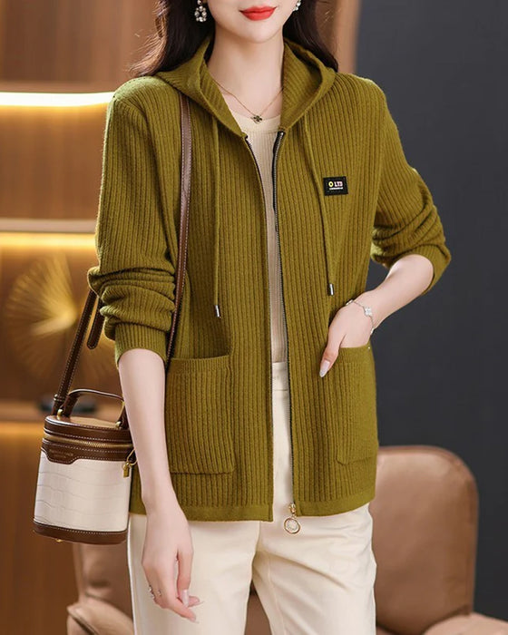 Jakke Med Glidelås Og Hette