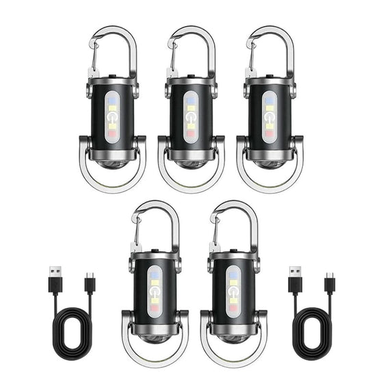 Oppladbar Mini Lommelykt Nøkkelring