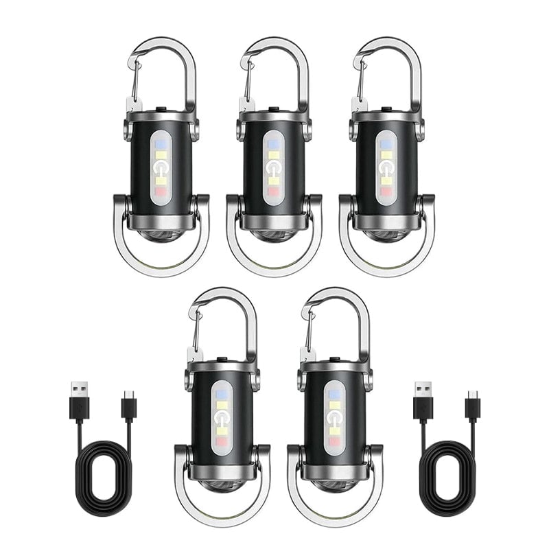 Oppladbar Mini Lommelykt Nøkkelring