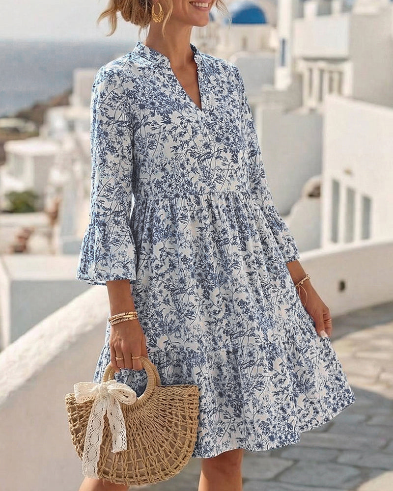 Kjole Blomst V-hals Kake