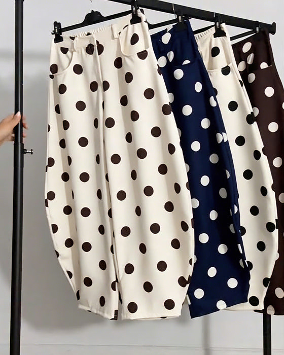 Bukser Vintage Polka Dot Casual Harem
