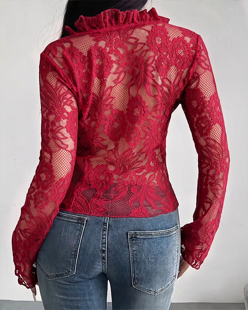 Bluse V-Hals Knyte Blonde