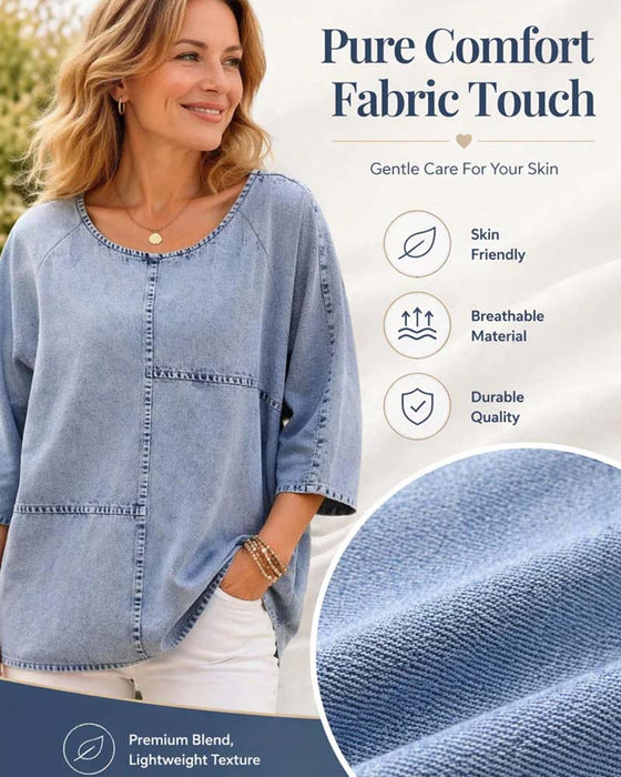 T-Shirt Solid Plus Størrelse