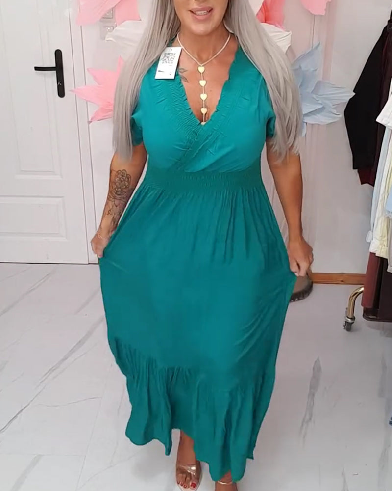 Kjole Elegant V-Hals A-Linje