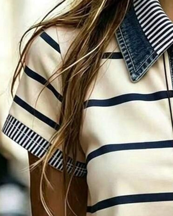 Bluse Stripet Casual Slag