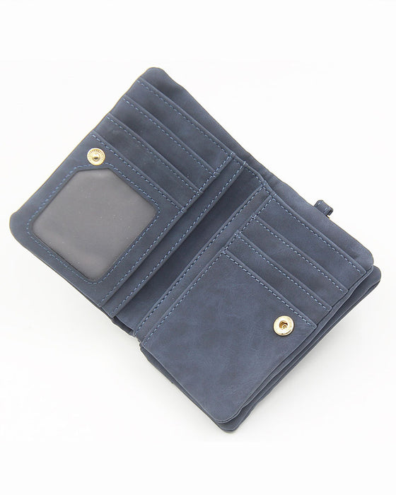 Dame Bifold Glidelås Lommebok Enkel Kort Kortholder