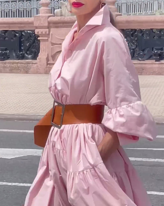 Helskjørt kjole i ensfarget jakkeslag