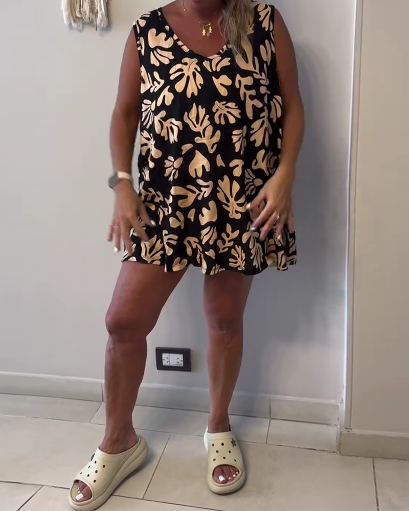 Tank Top Abstrakt Plantetrykk