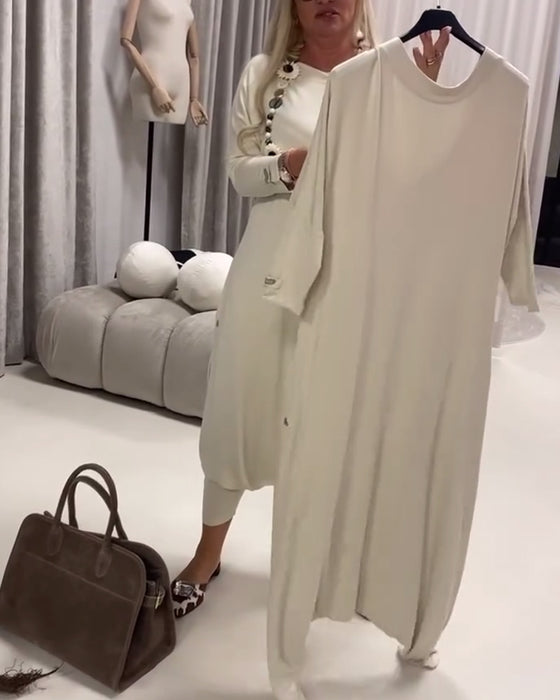 Jumpsuit Ensfarget Langermet Avslappet