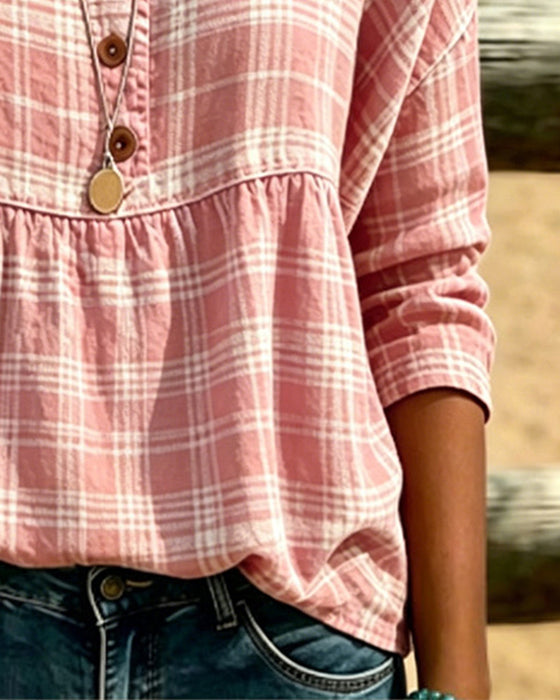 Bluse Vintage Rute V-Hals