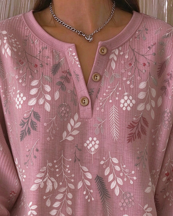 Sweatshirt Vaffel Henry Krage Blomstermønster