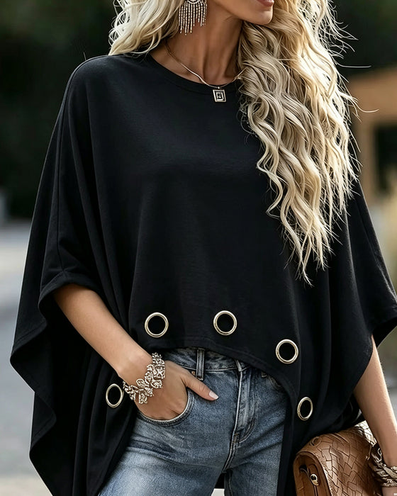 Topp Metallring Kant Loose Fit Cape